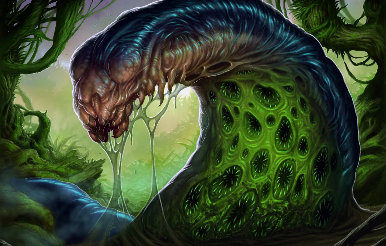 Photo wallpaper monster, tentacles, saliva