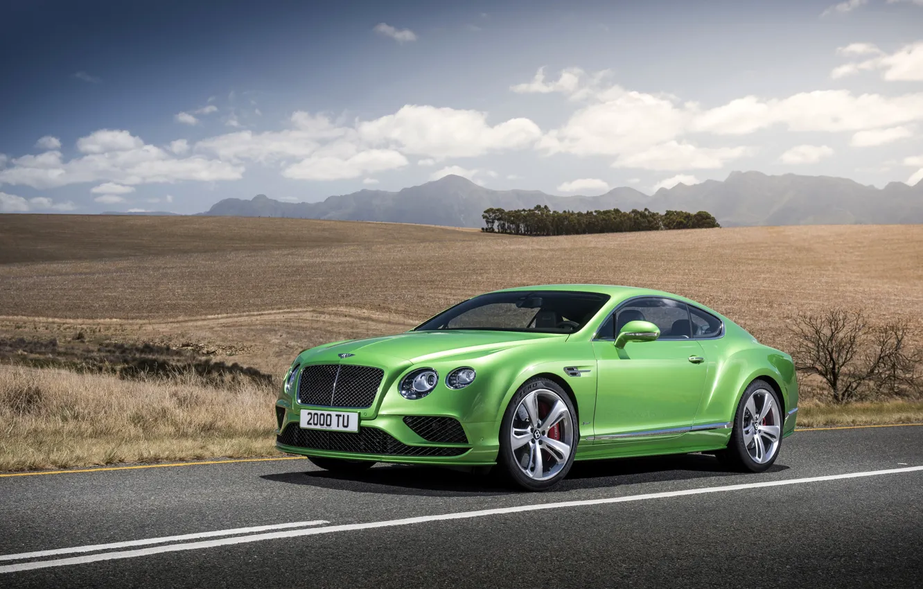 Photo wallpaper photo, Bentley, Continental, Car, GT Speed, 2015, Green, Metallic