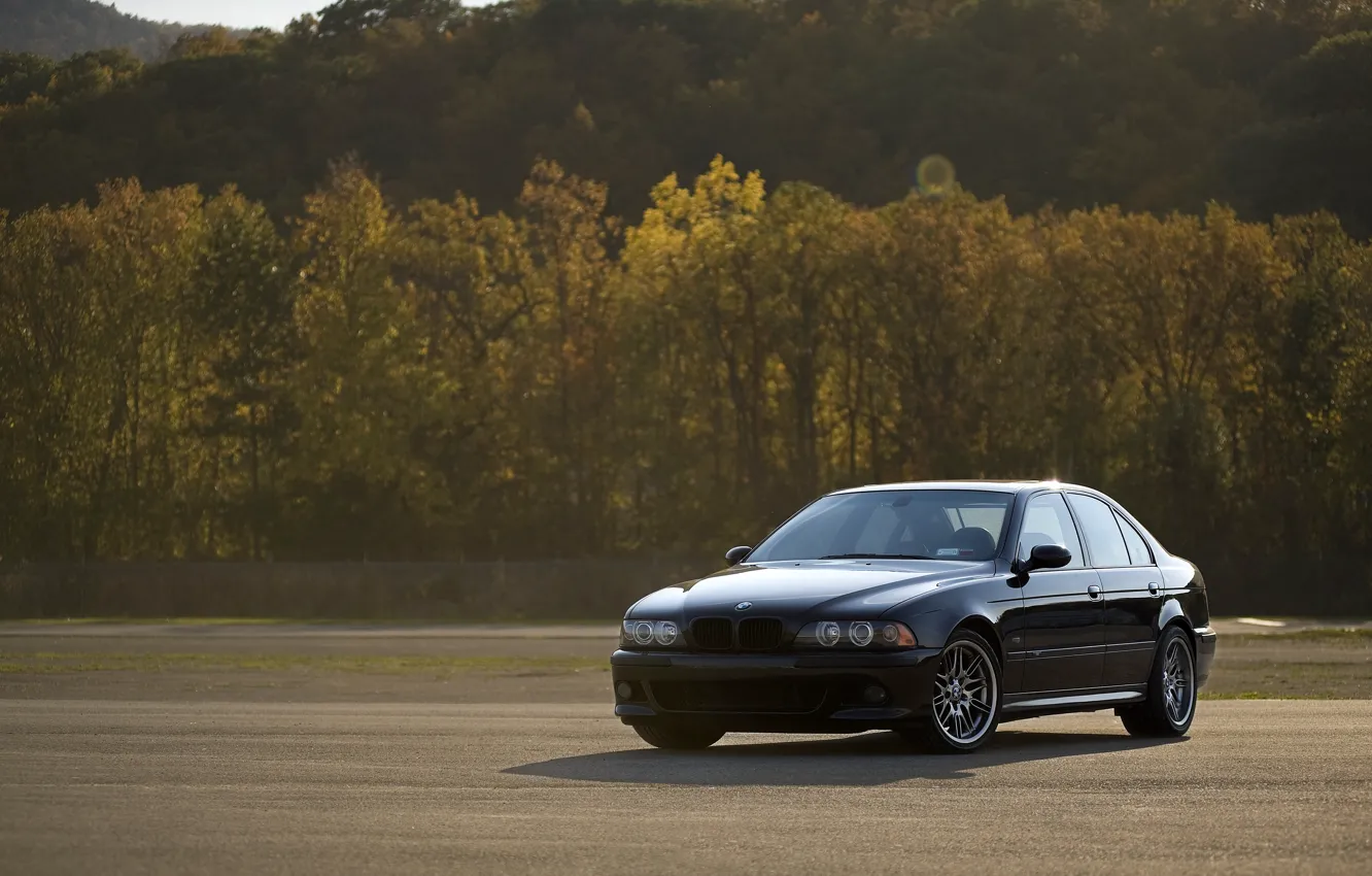 Photo wallpaper BMW, Black, Autumn, E39