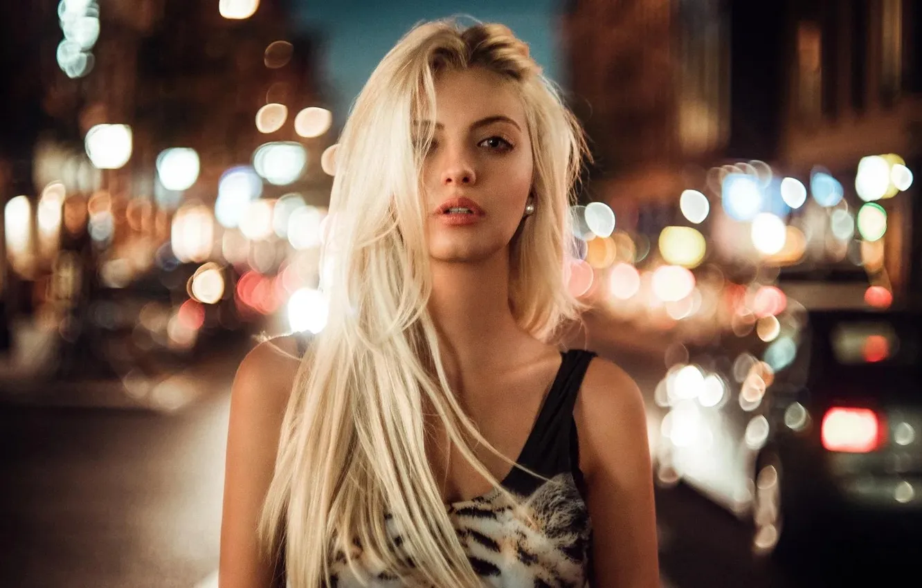 Photo wallpaper girl, model, blonde, cute, long-haired