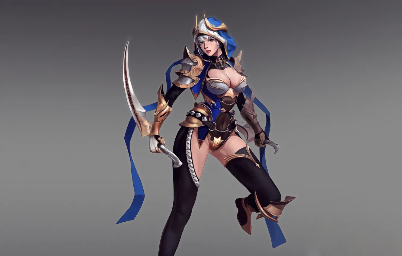 Photo wallpaper girl, fantasy, style, art, figure, assassin, Illustration, blades