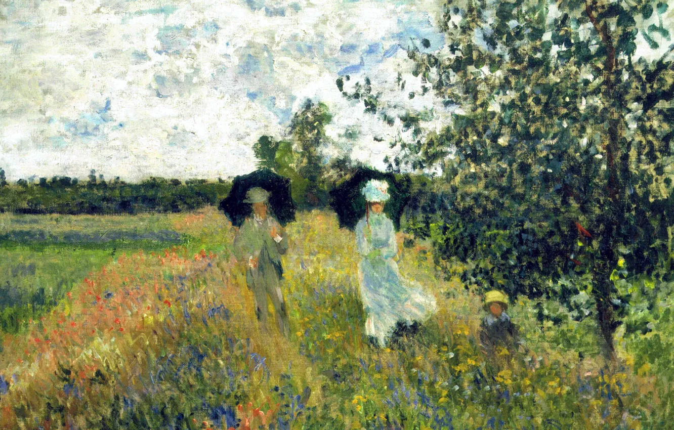 Photo wallpaper nature, picture, Claude Monet, The walk at Argenteuil
