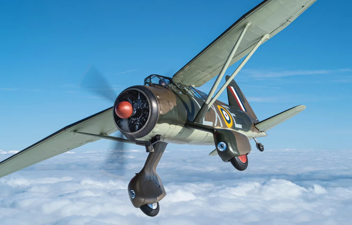 Photo wallpaper Clouds, The plane, Screw, RAF, The Second World War, Chassis, Westland Lysander, The plane of …