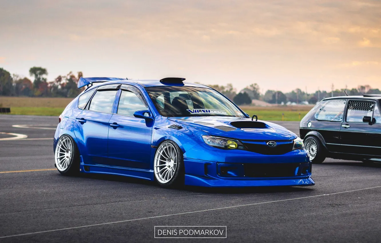 Photo wallpaper Subaru, Impreza, WRX, Japan, STI, blue, tuning, power