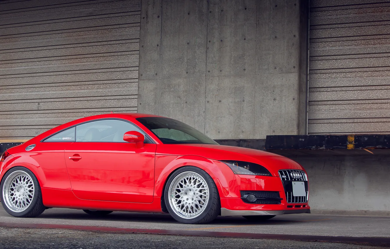 Photo wallpaper Audi, red, tuning