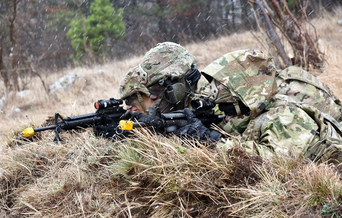 Photo wallpaper army, soldiers, exercises