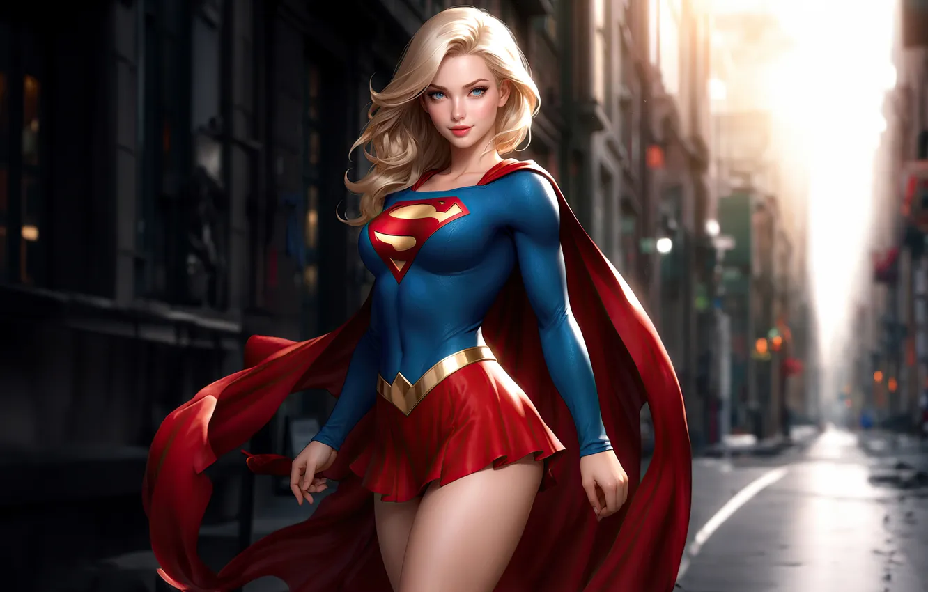 Photo wallpaper Defender, Supergirl, AI Art