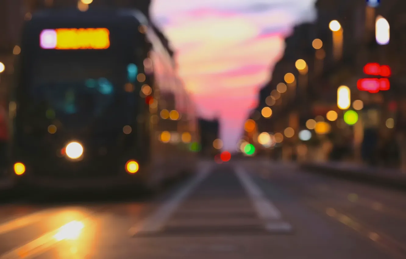 Photo wallpaper lights, street, bokeh, i ♡ bokeh