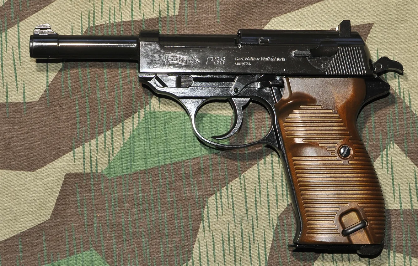 Photo wallpaper Germany, camouflage, Walther, P38