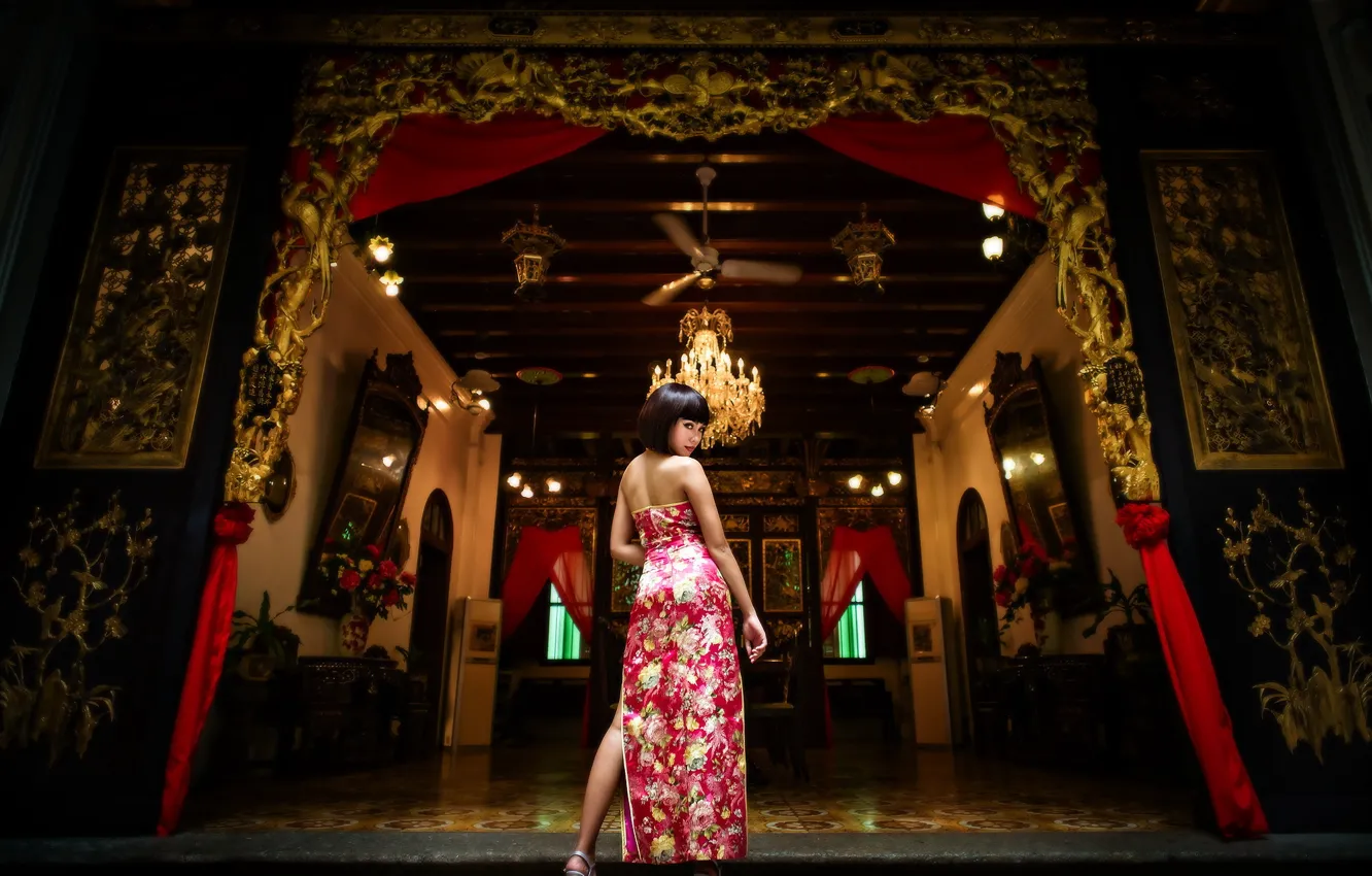 Photo wallpaper girl, pose, background