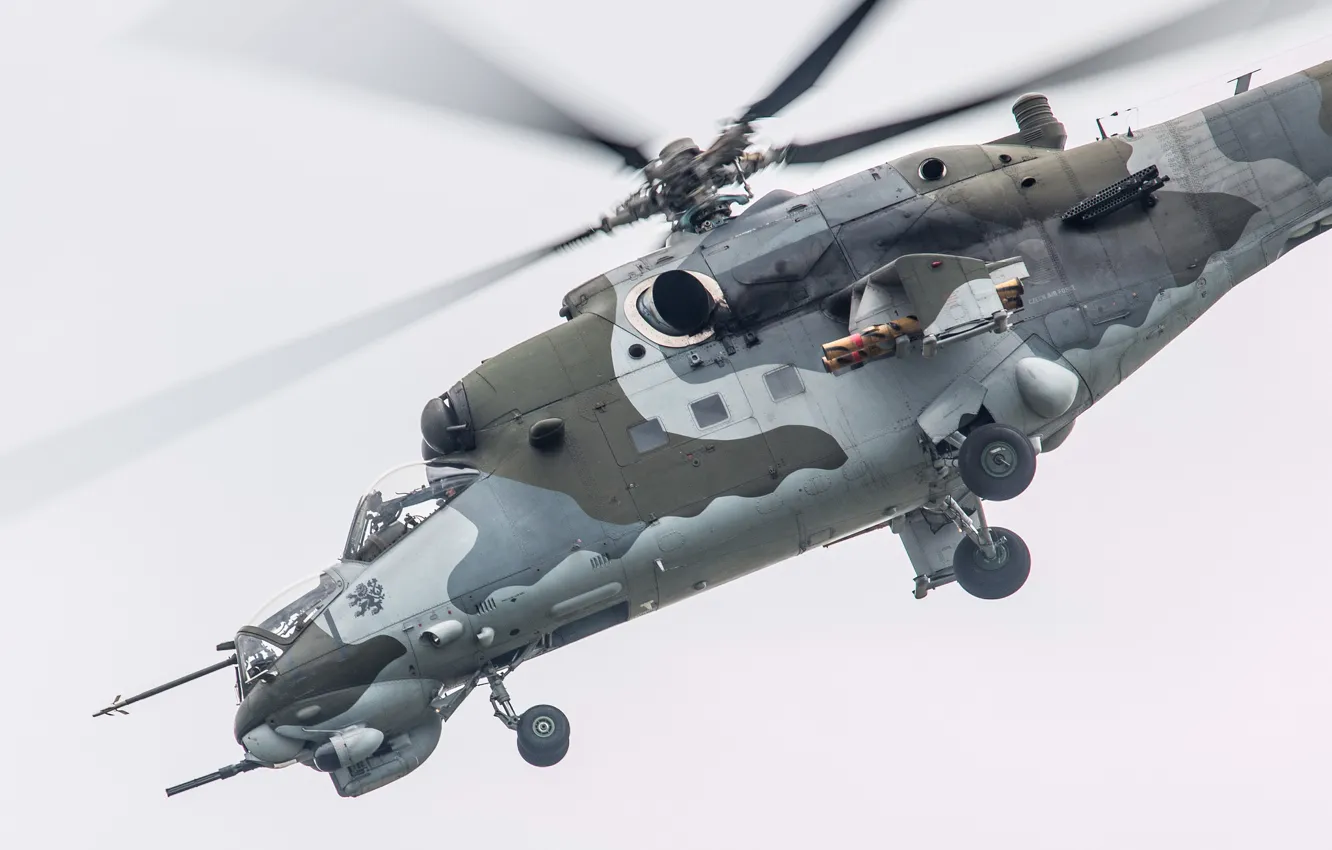 Photo wallpaper flight, helicopter, combat, Mi-24