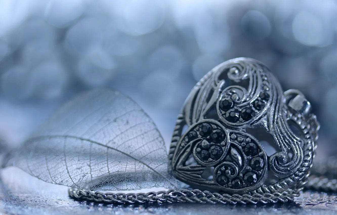Photo wallpaper heart, pendant, decoration, pebbles