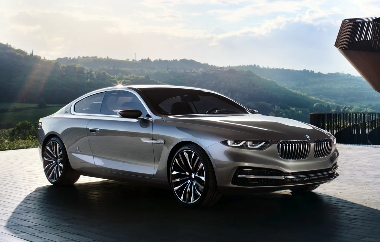 Photo wallpaper the sky, background, hills, coupe, BMW, BMW, the concept, Coupe