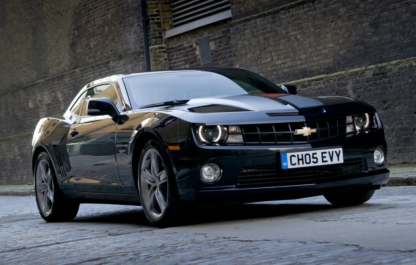Photo wallpaper background, wall, black, Chevrolet, Camaro, Chevrolet, muscle car, muscle car