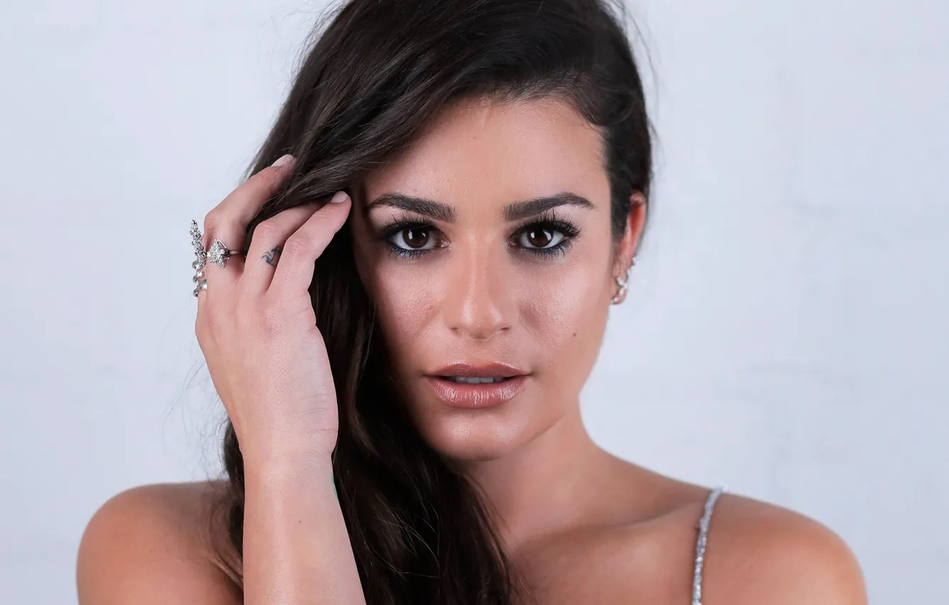Photo wallpaper girl, decoration, face, hair, makeup, ring, Lea Michele, Lea Michele
