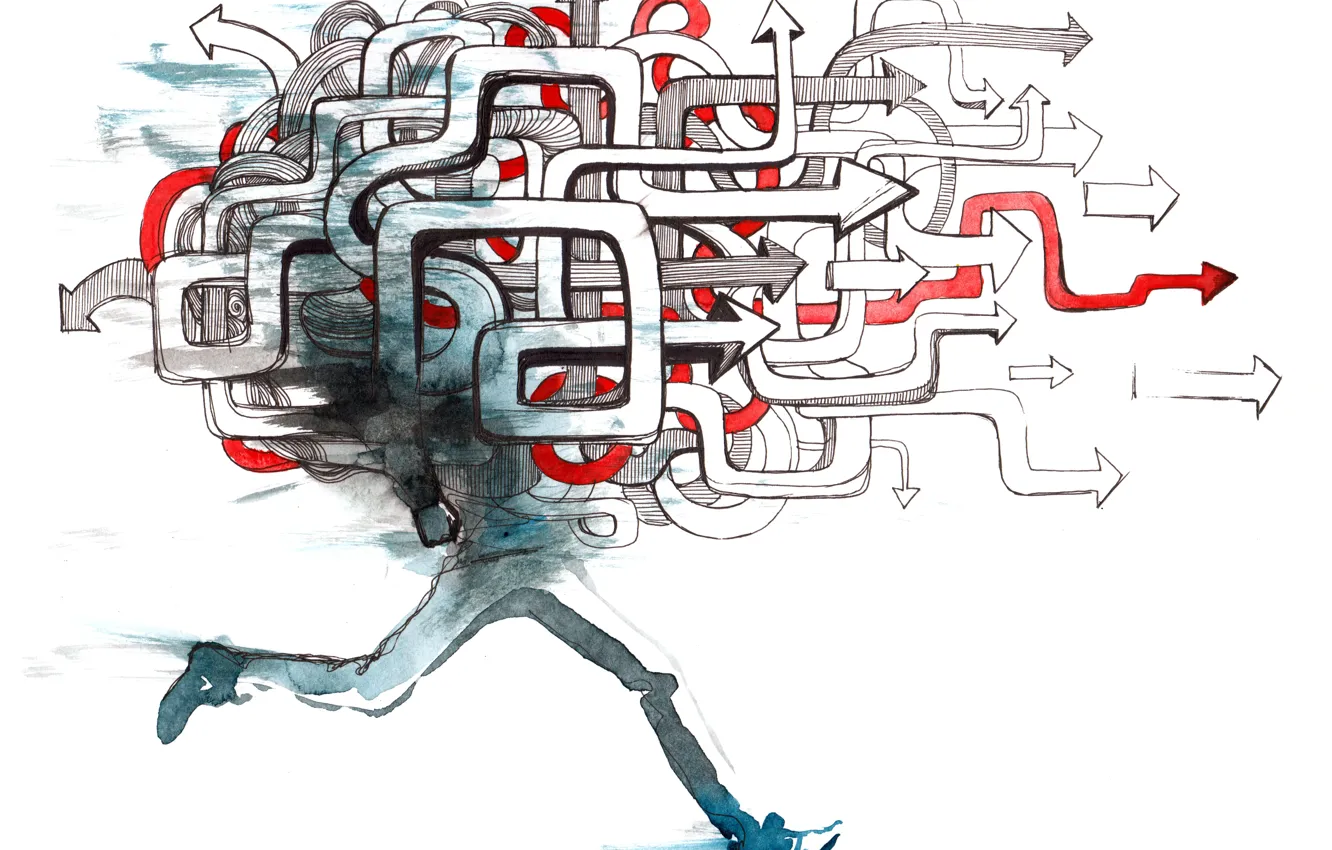 Photo wallpaper legs, man, direction, Watercolors