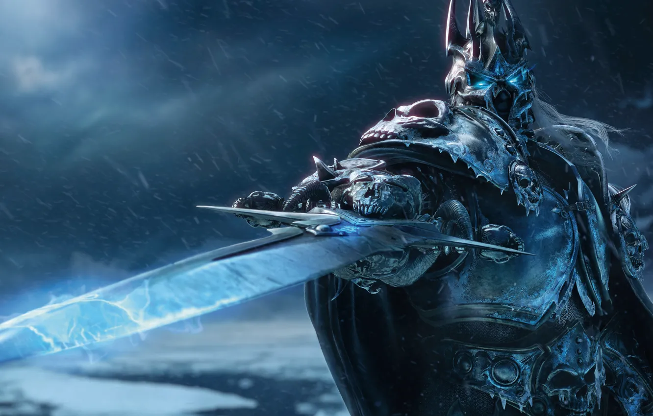 Photo wallpaper World of Warcraft, Frostmourne, Arthas Menethil, Arthas Menethil, The Lich king, World Of Warcraft Wrath …