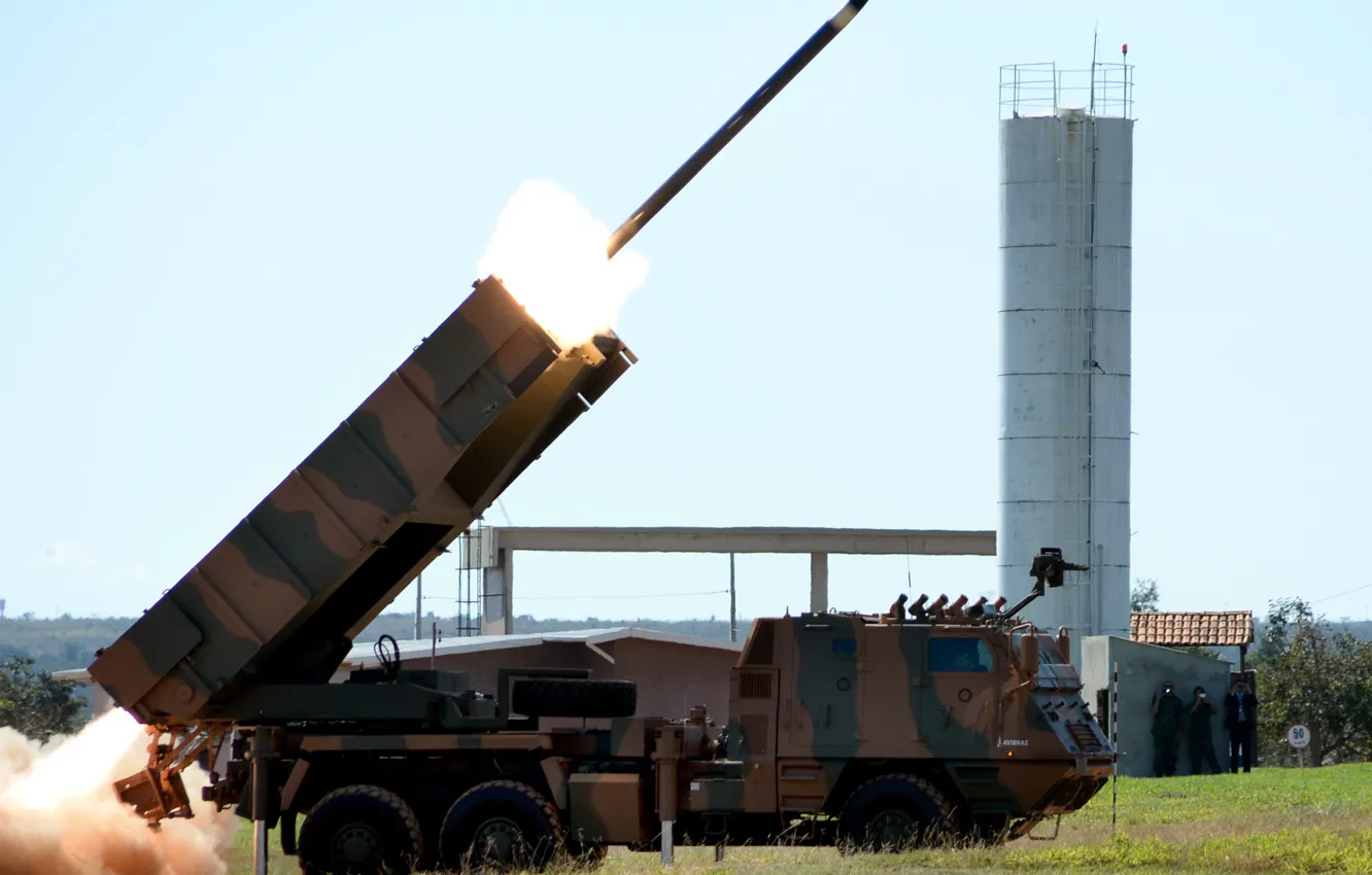 Photo wallpaper Brazil, armed forces, Missel, Brazilian army, Brazilian company, Artillery SaTuration ROcket System, Astros 2020, Avibras