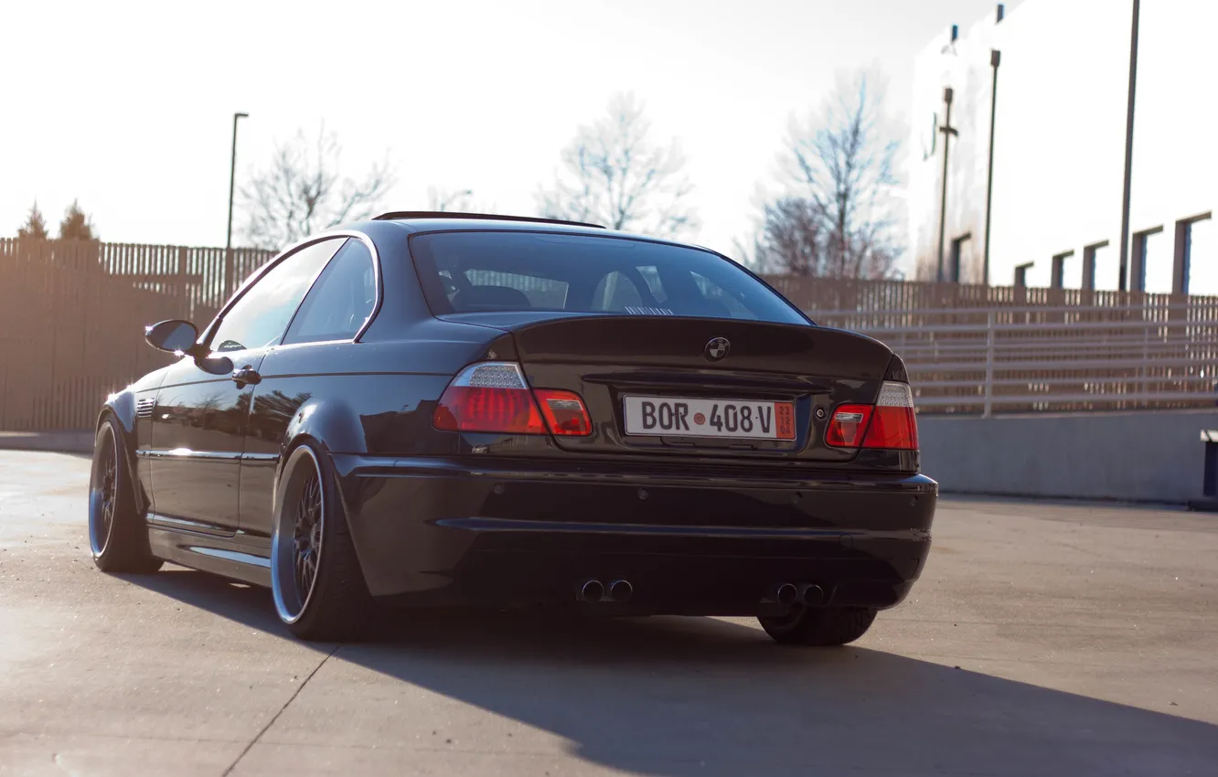Photo wallpaper black, tuning, BMW, BMW, black, tuning, E46