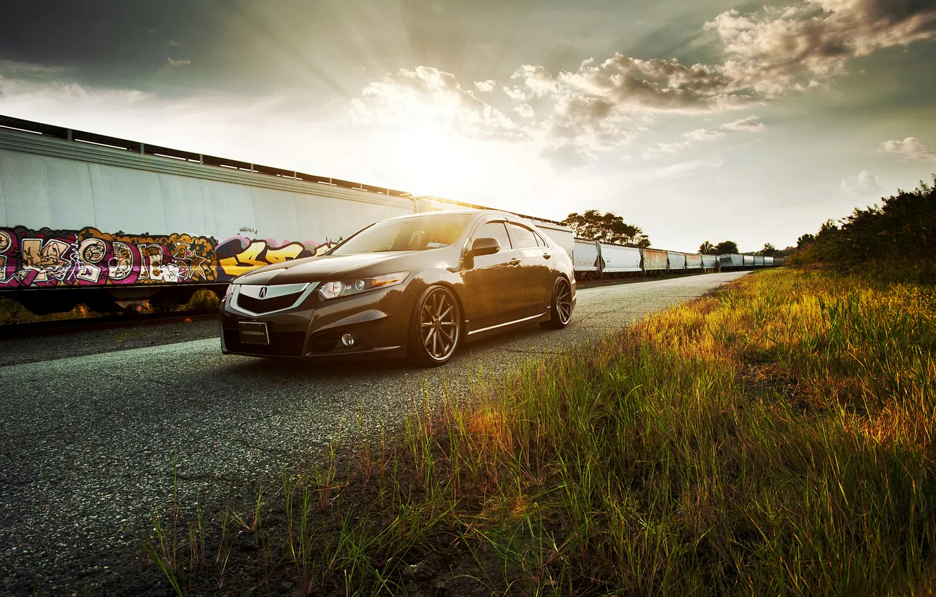 Photo wallpaper sunset, tuning, the evening, Honda, Accord, Honda, tuning, Acura