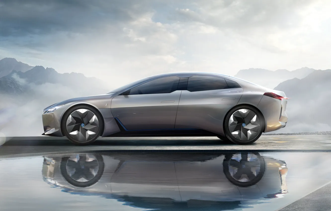 Photo wallpaper Concept, BMW, the concept, sedan, side, German, electric, 2021