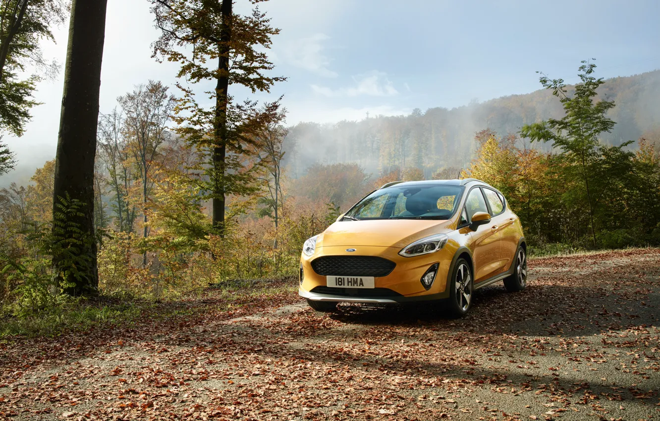 Photo wallpaper Ford, Yellow, Car, Fiesta, Active, 2017, Worldwide