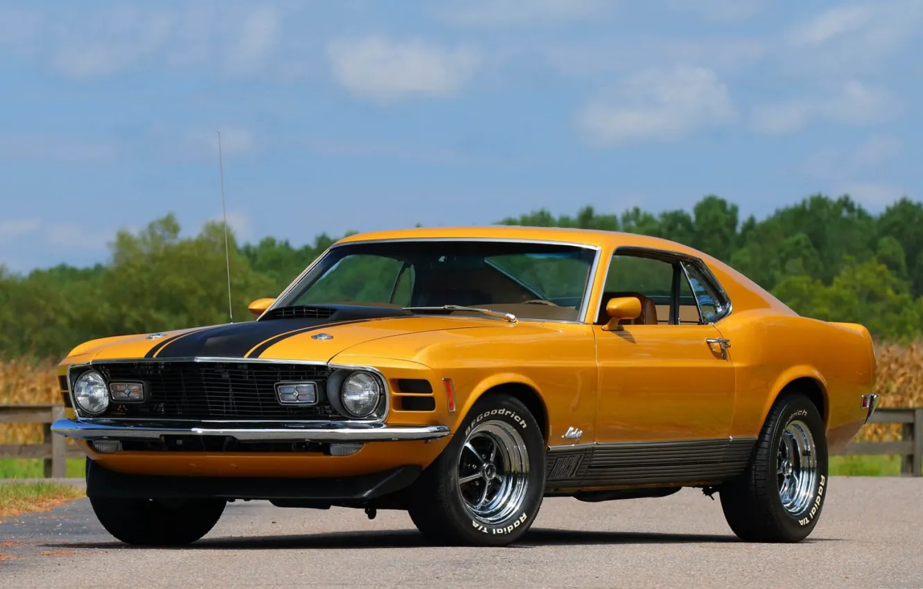 Photo wallpaper Ford Mustang, 1970, Fastback, Mach 1, Muscle classic