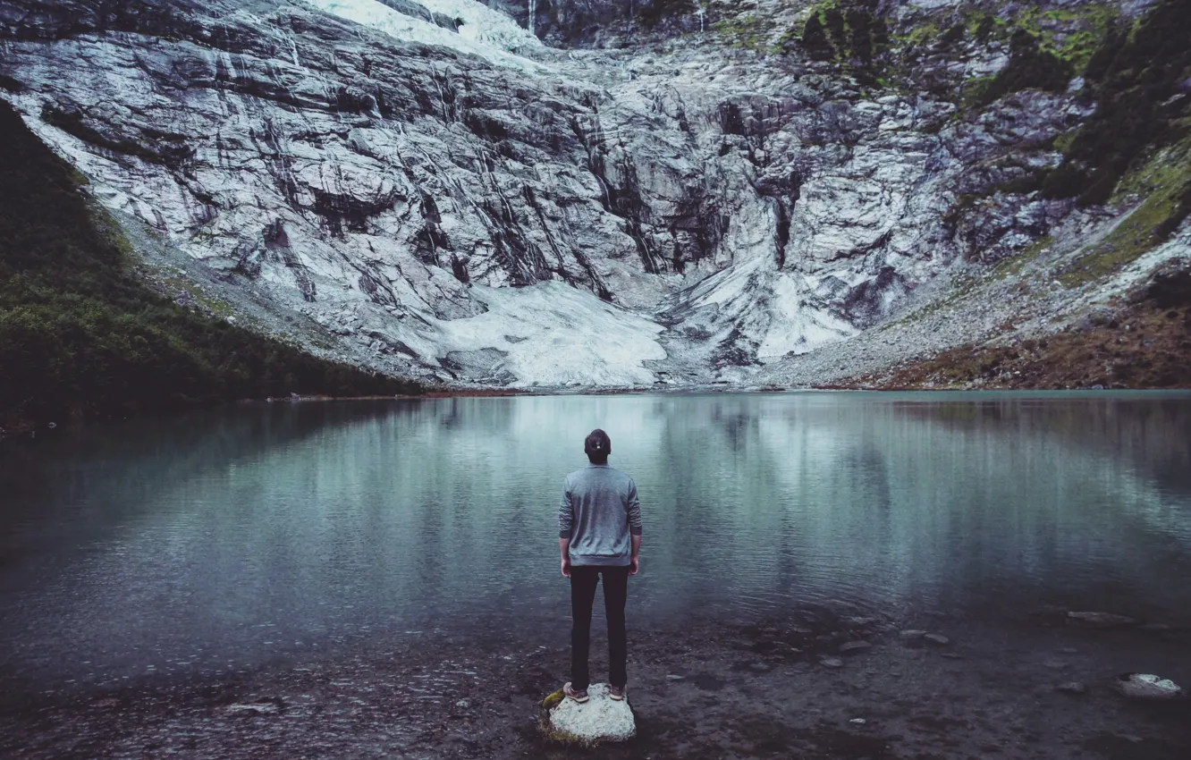 Photo wallpaper forest, river, sky, trees, landscape, nature, blue, Day