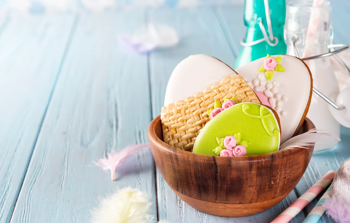 Photo wallpaper holiday, colorful, Easter, Easter, cookies, egg, Myfoodie