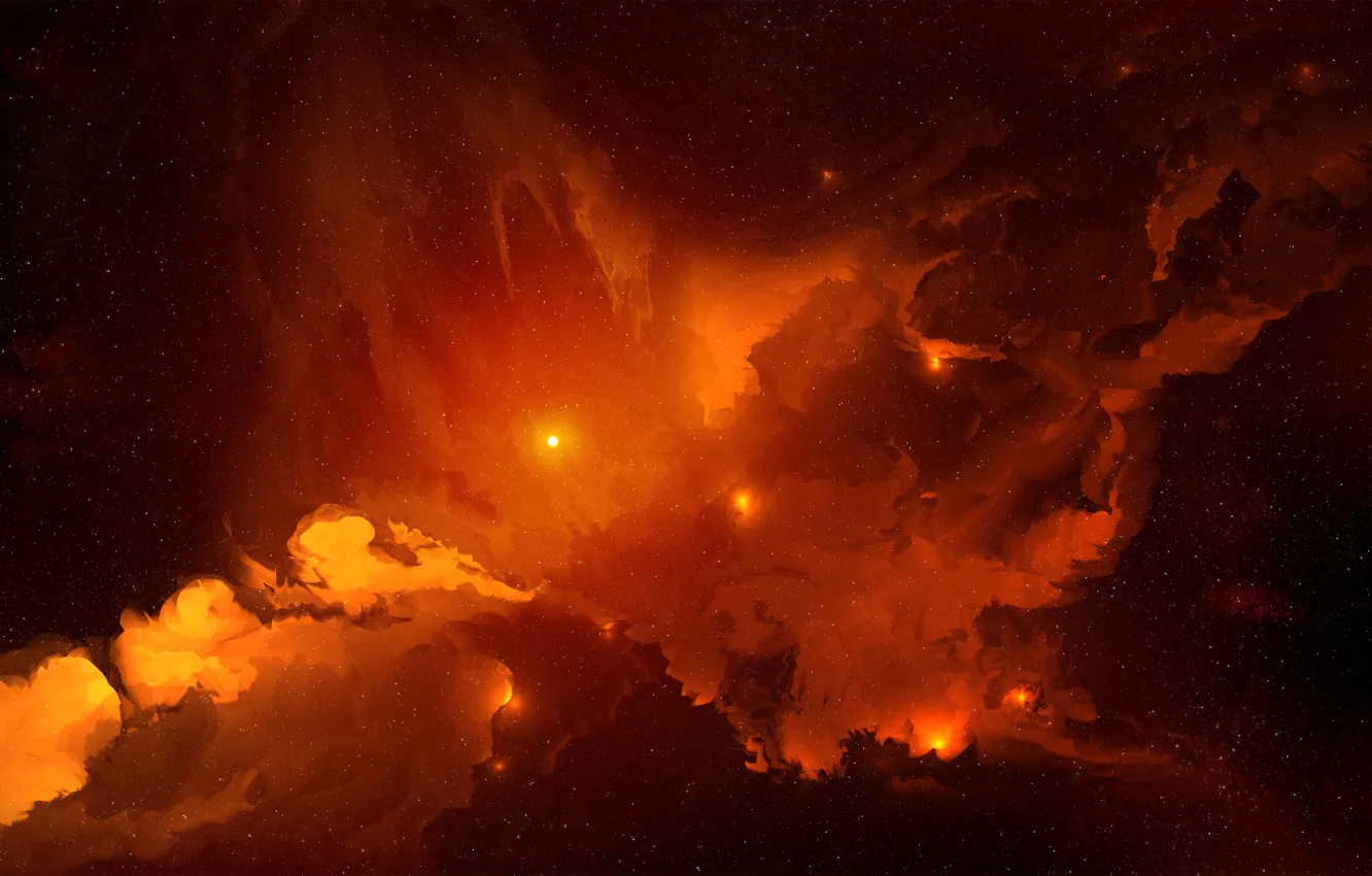 Photo wallpaper lights, space, stars, starkiteckt