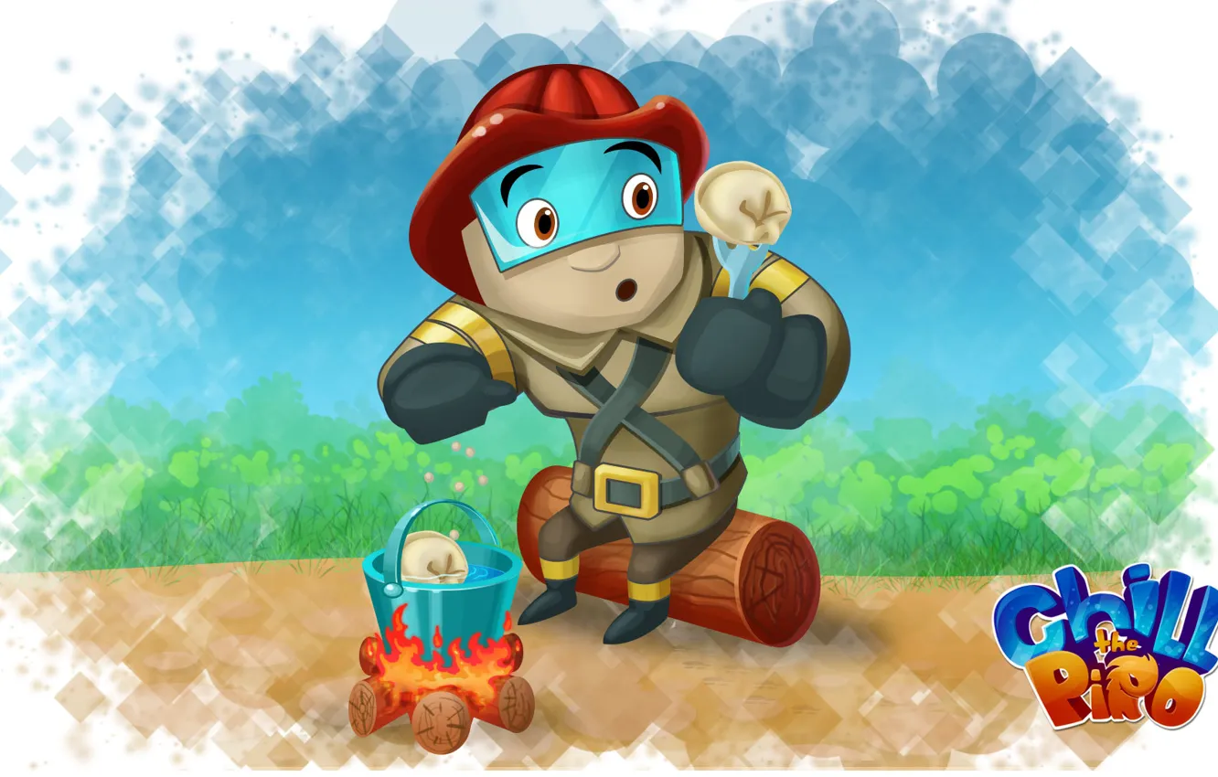 Photo wallpaper lights, firefighters, chill the piro