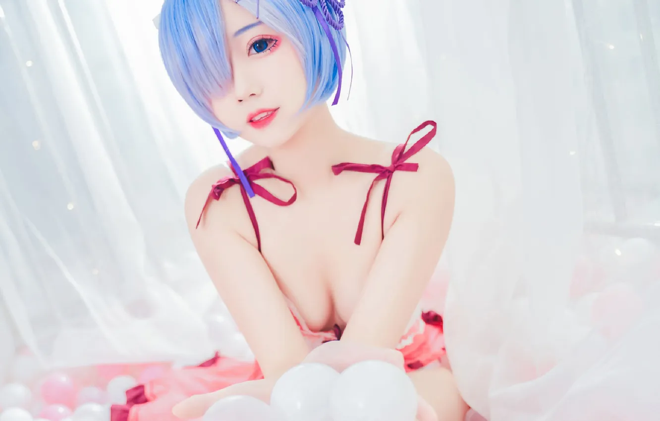 Photo wallpaper woman, smile, beautiful, model, pretty, cosplay, asian, cute