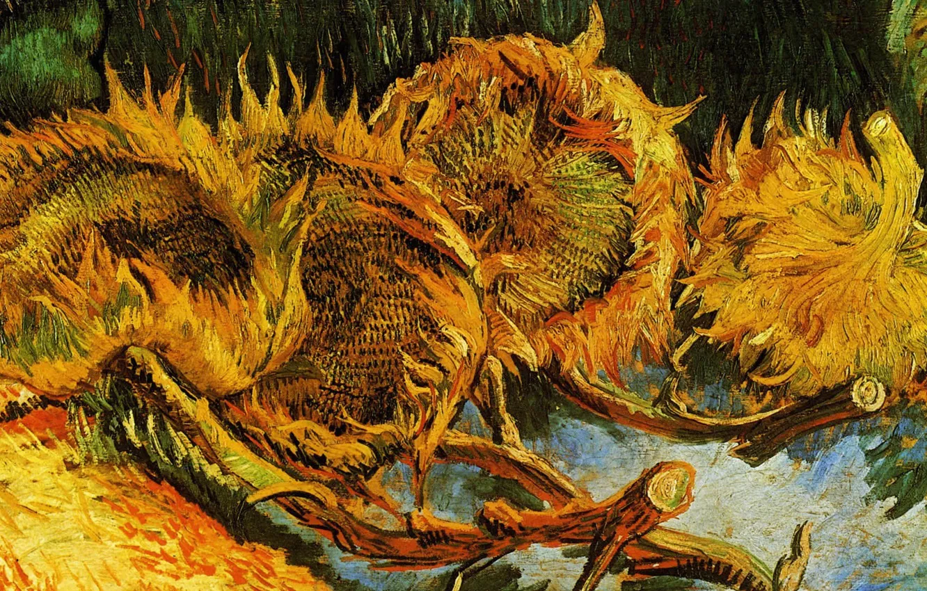 Photo wallpaper sunflowers, picture, Vincent Van Gogh