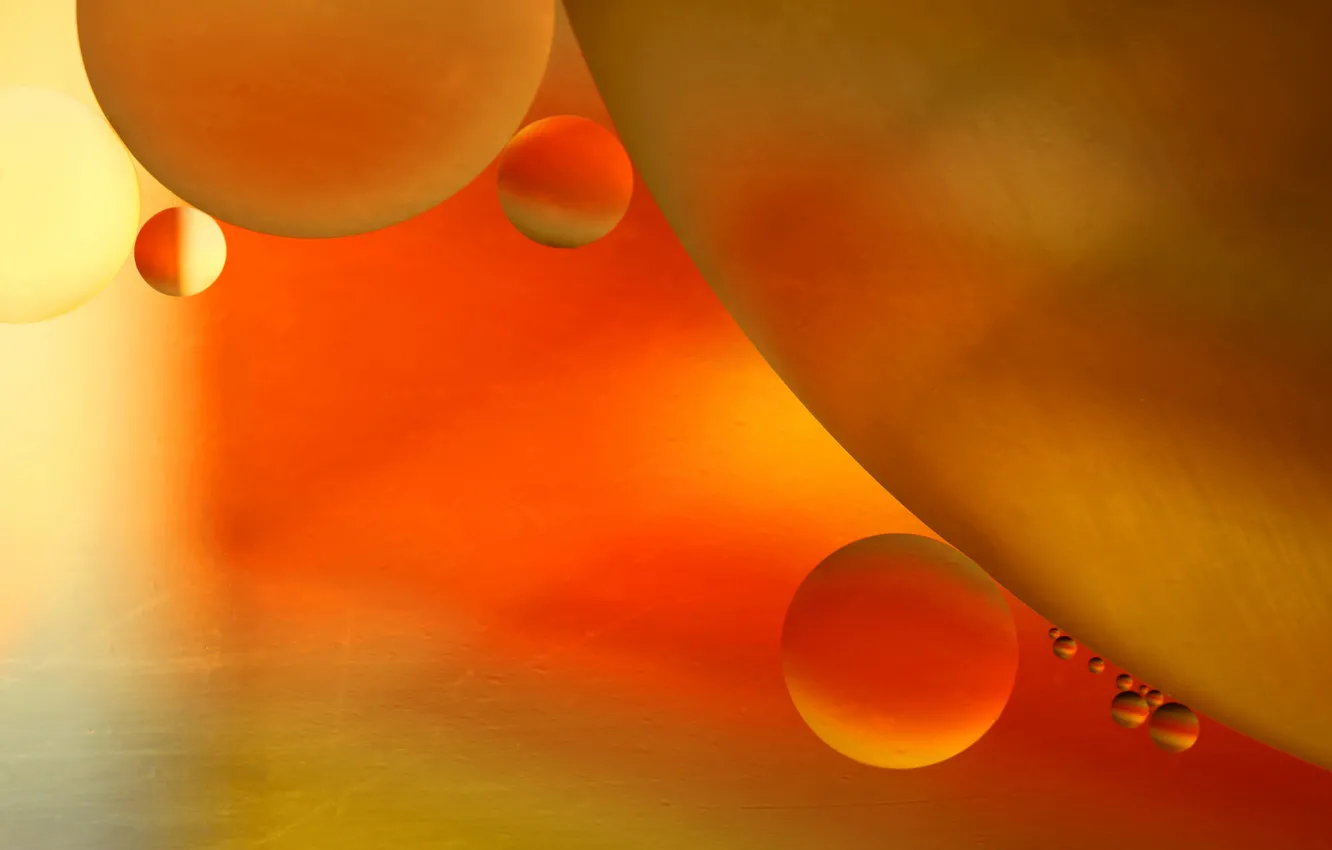 Photo wallpaper water, bubbles, oil, ball, the air