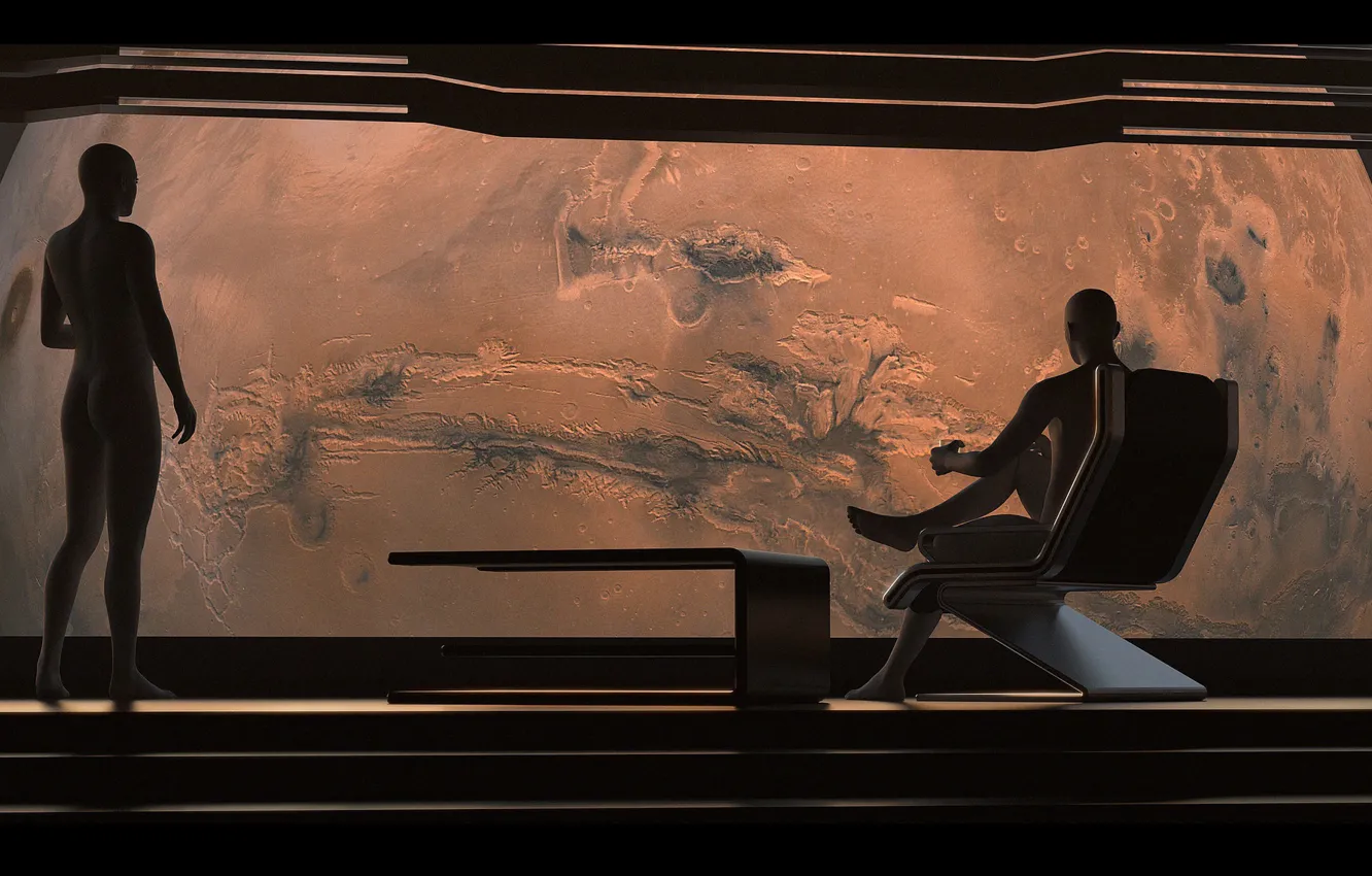 Photo wallpaper observation, planet, space, Simple Furniture Assets, Mars