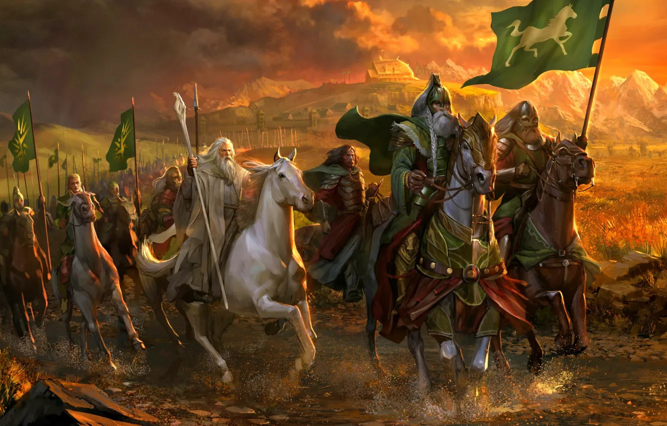 Photo wallpaper Horse, The Lord Of The Rings, Rohan, Rohirrim, Gandalf The White