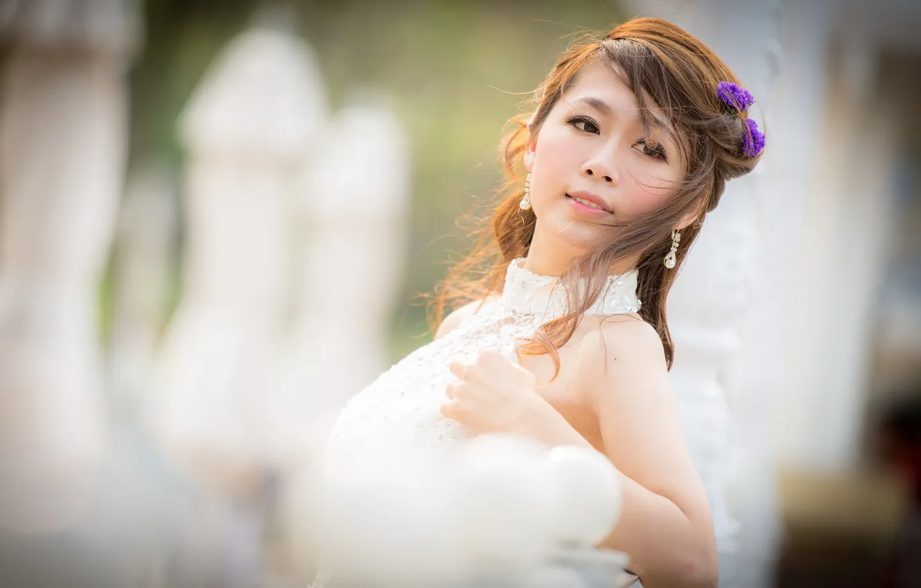 Photo wallpaper girl, portrait, Asian