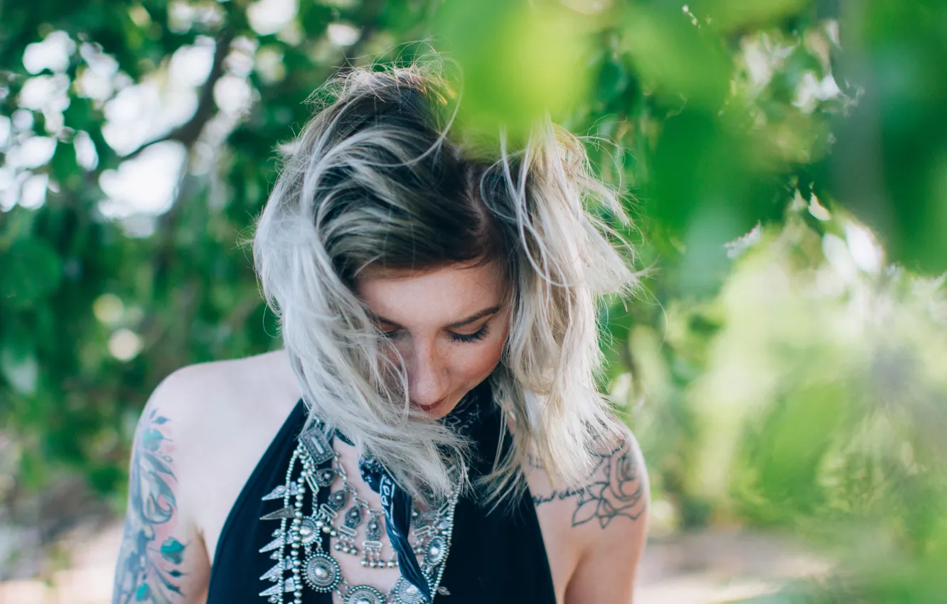 Photo wallpaper girl, tattoo, tattoo