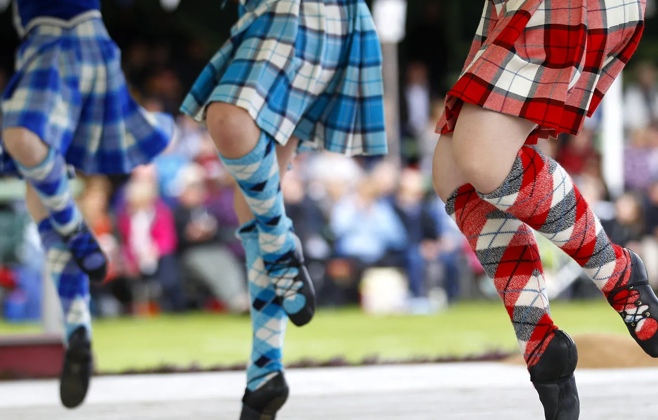 Photo wallpaper skirt, dance, Scotland, highland