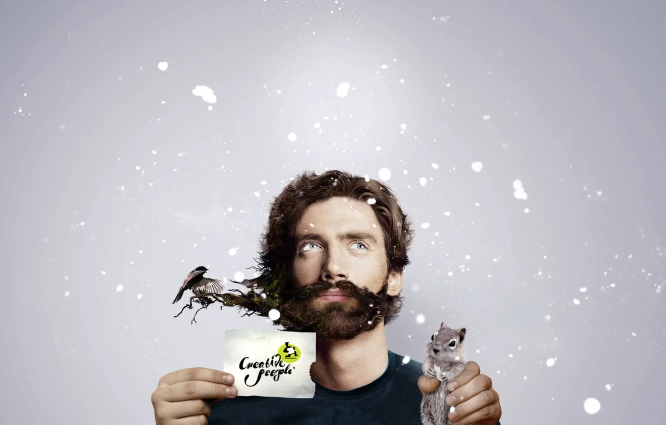 Photo wallpaper Chipmunk, beard, creative people