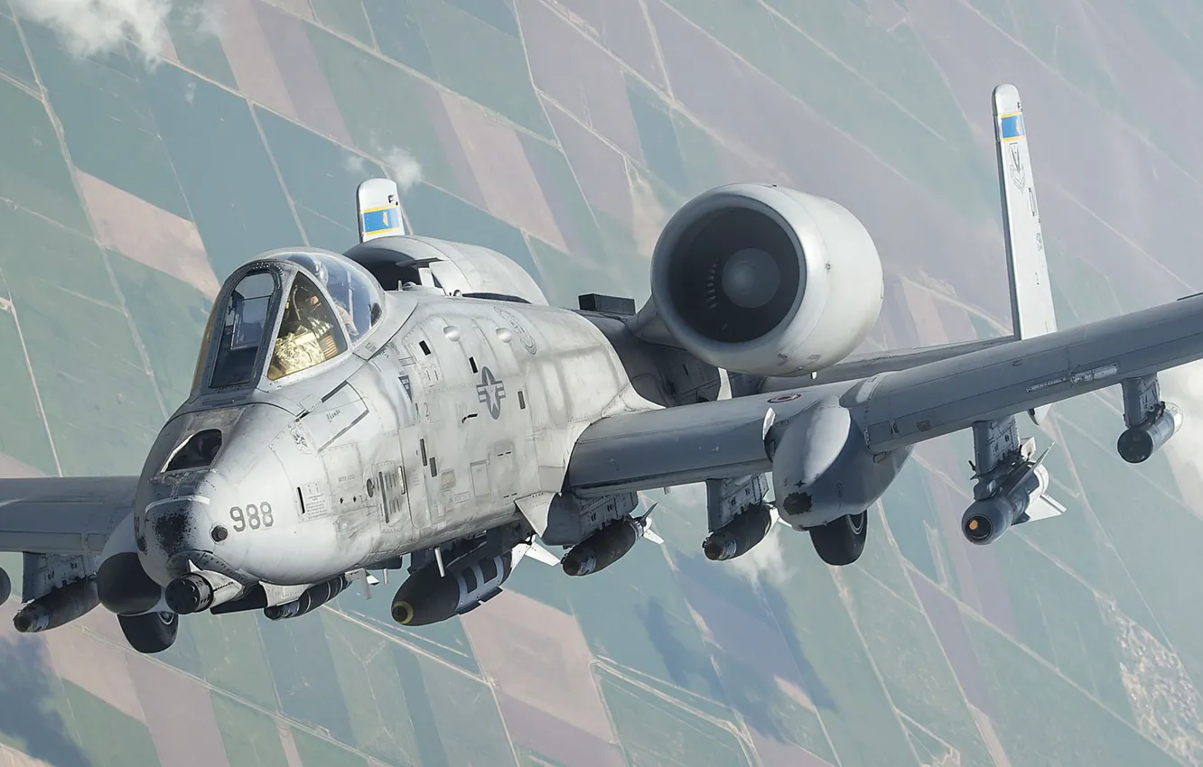 Photo wallpaper A-10, UNITED STATES AIR FORCE, Thunderbolt II, American single, Fairchild Republic, twin-engine attack aircraft