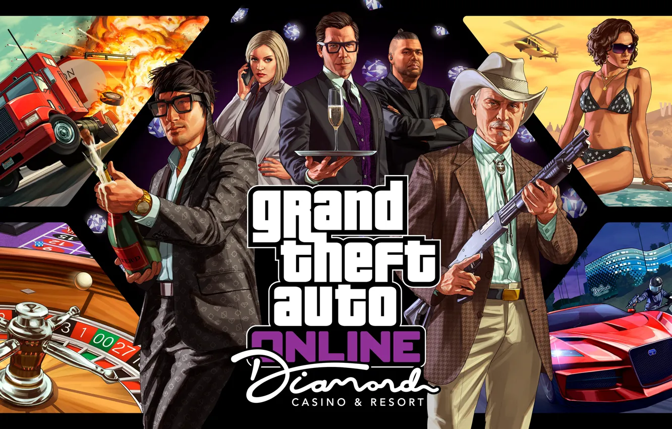 Photo wallpaper art, casino, Grand Theft Auto V, GTA 5, gta online, Grand Theft Auto Online