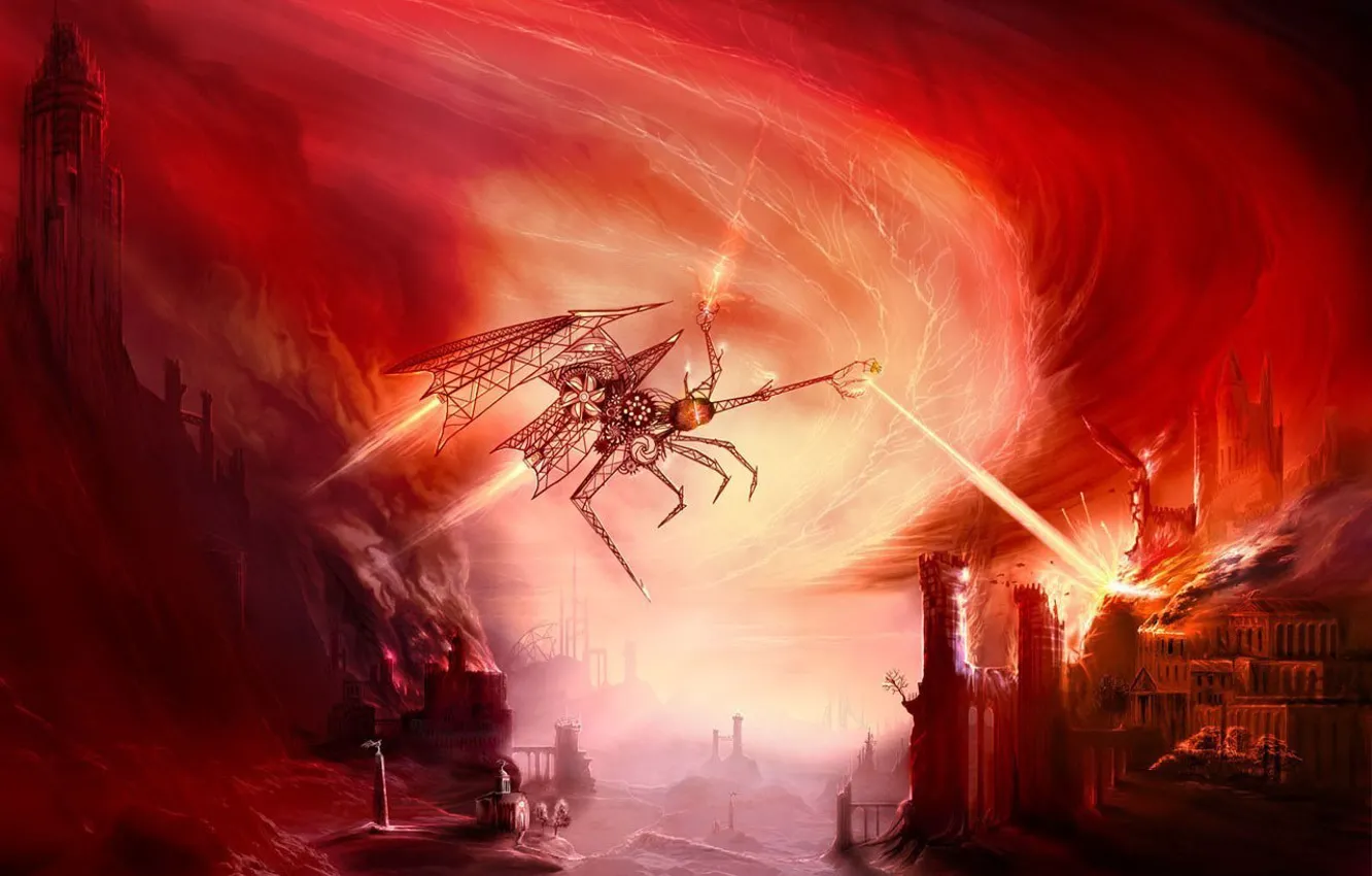 Photo wallpaper rays, monster, mechanics