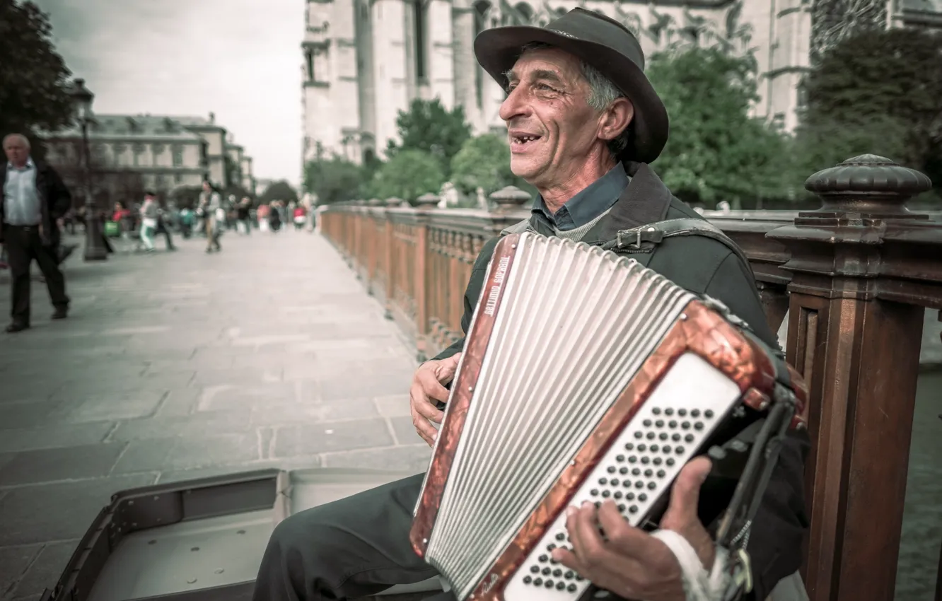 Photo wallpaper music, street, musician