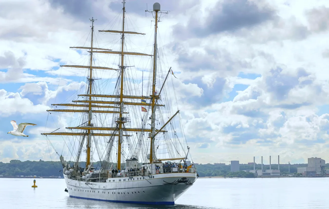 Photo wallpaper ship, Germany, sailing, Gorch Fock