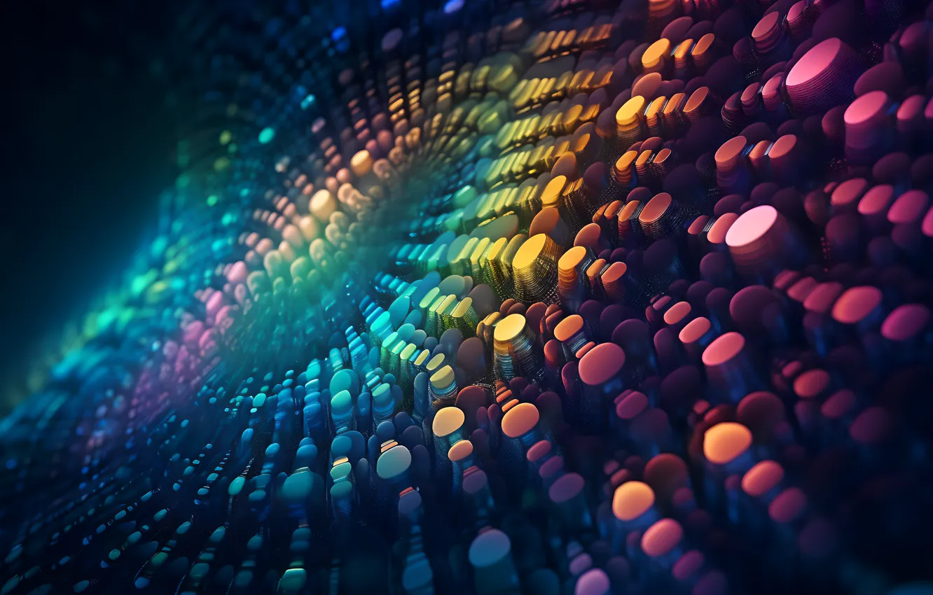 Photo wallpaper abstraction, colorful, abstract, dots, simple background, AI art, AI art