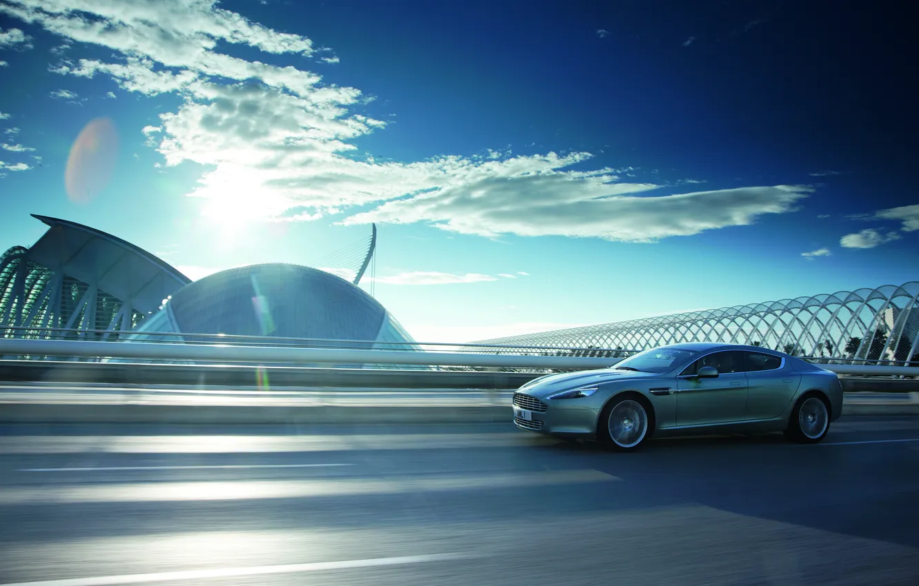 Photo wallpaper the sun, Aston Martin, Rapide, supercar, Gran Turismo, four-door