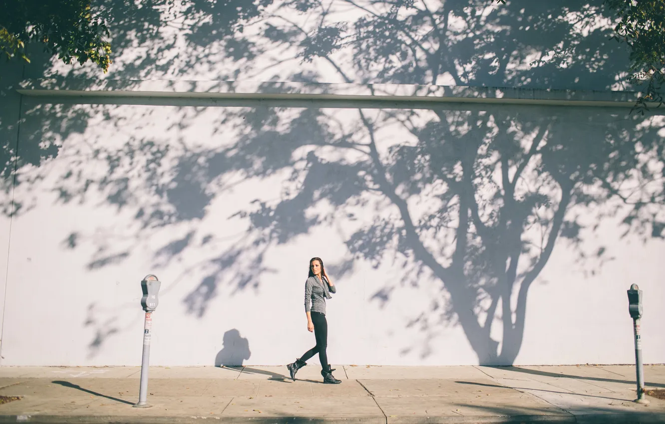 Photo wallpaper girl, street, brunette, is, Rachelle Mason