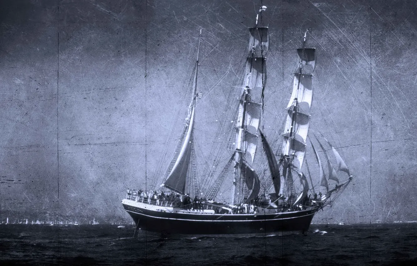 Photo wallpaper sea, style, background, ship