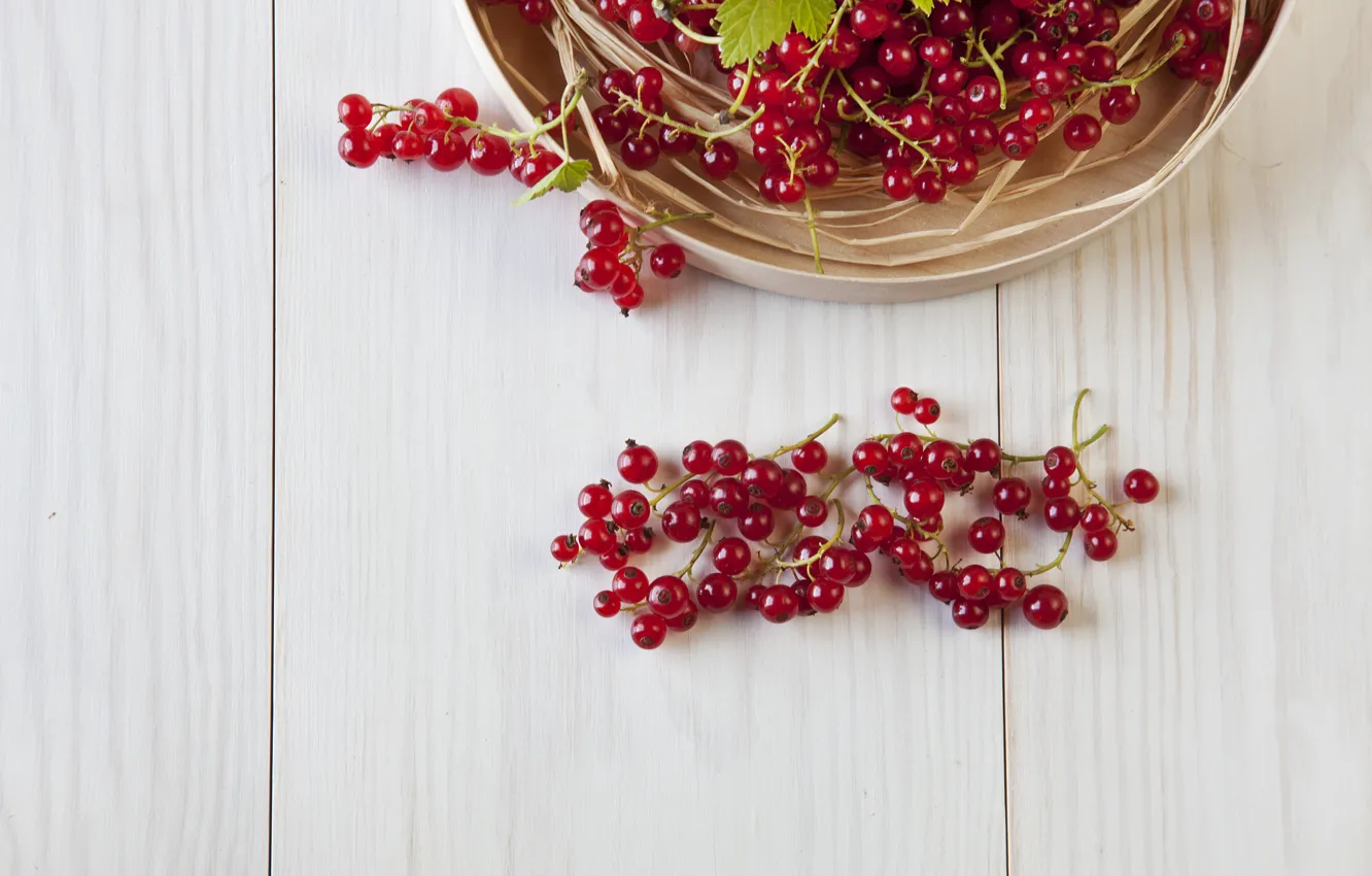 Photo wallpaper berries, basket, red, currants, Ellygri